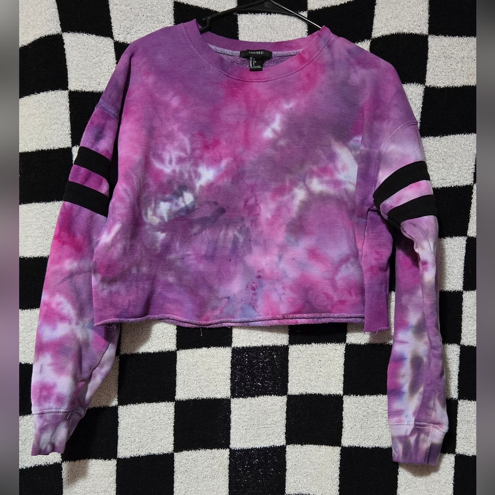 Handmade tie dye(dharma dyes used)crop Forever 21 sweatshirt size large